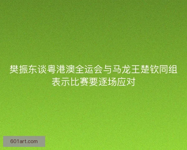 樊振东谈粤港澳全运会与马龙王楚钦同组表示比赛要逐场应对